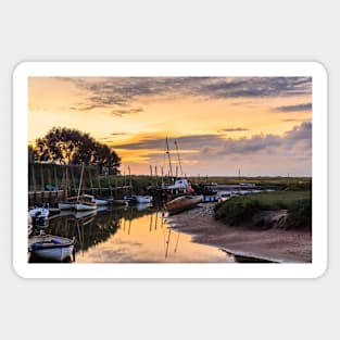 Sunset Over The River Glaven at Blakeney Quay Sticker